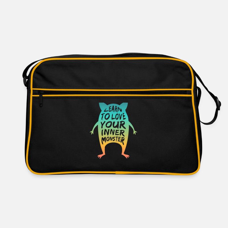 Learn to Love Your Inner Monster - Retro Tasche - Schwarz/Gold