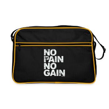 No Pain No Gain - Entraînement Fitness Hommes Femmes - Sac Retro - noir/or - Devant