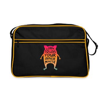 Learn to Love Your Inner Monster - Retro Tasche - Schwarz/Gold - Vorne