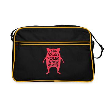 Learn to Love Your Inner Monster - Retro Tasche - Schwarz/Gold - Vorne