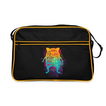 Learn to Love Your Inner Monster - Retro Tasche - Schwarz/Gold - Vorne