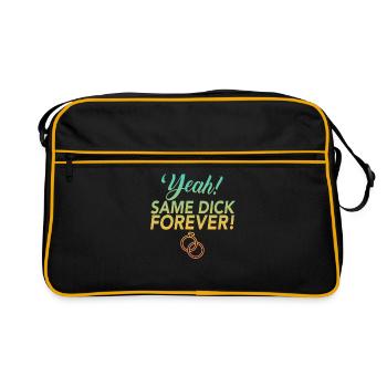 JGA Jungesellinnen Abschied Same Dick Forever - Retro Tasche - Schwarz/Gold - Vorne