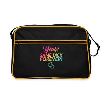 JGA Jungesellinnen Abschied Same Dick Forever - Retro Tasche - Schwarz/Gold - Vorne