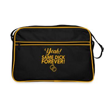 JGA Jungesellinnen Abschied Same Dick Forever - Retro Tasche - Schwarz/Gold - Vorne