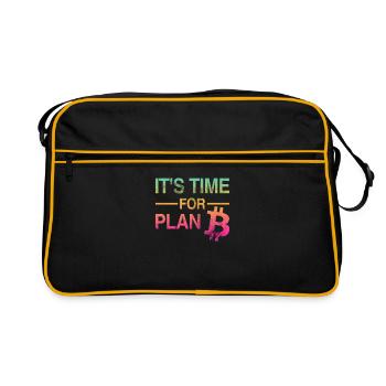 It's Time for Plan B – Bitcoin, Cryptos, Hodlers - Retro Bag - black/gold - Front