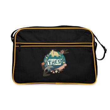 Theo - Beautiful boy name with cool dinosaurs - Retro Bag - black/gold - Front