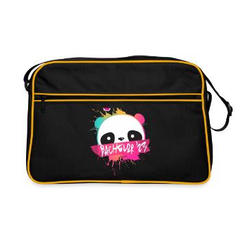 Devise bachelor '23 avec Panda - Diplôme universitaire 2023 - Sac Retro - noir/or - Devant