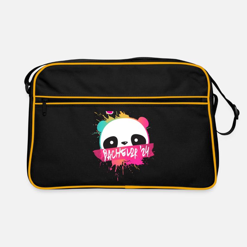 Bachelor '24 Motto mit Panda - Uni Abschluss 2024 Retro Tasche