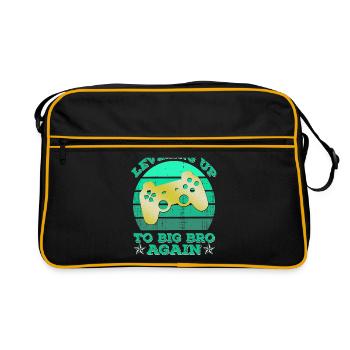 Leveling Up To Big Bro Again Tee - Cadeau - Sac Retro - noir/or - Devant