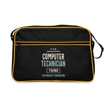 Computer Technician Job Title Men Women Gift - Retro Bag - black/gold - Front