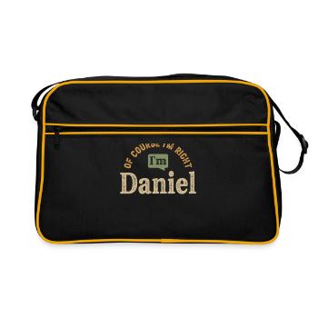 I'm Daniel Personalized Name Funny - Retro Bag - black/gold - Front