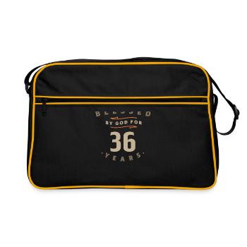 36th Birthday Blessed By God For 36 Years - Retro Bag - black/gold - Front