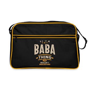 Mens It's a Baba Thing Funny Dad Grandpa - Retro Bag - black/gold - Front