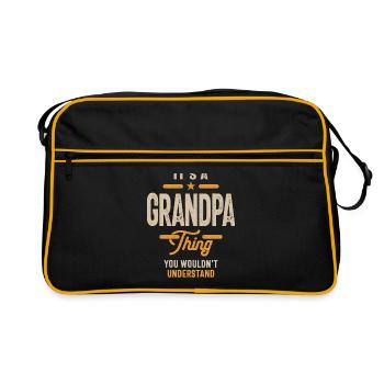 Mens It's a Grandpa Thing Funny Dads Grandpas - Retro Bag - black/gold - Front