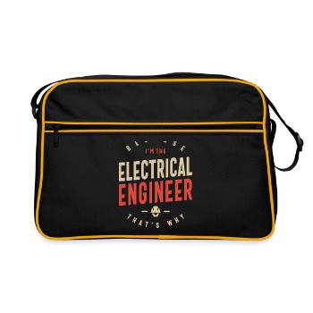 Electrical Engineer Job Occupation Birthday Worker - Retro Bag - black/gold - Front