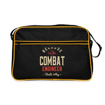 Combat Engineer Job Occupation Birthday Worker - Retro Bag - black/gold - Front