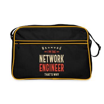 Network Engineer Job Occupation Birthday Worker - Retro Bag - black/gold - Front