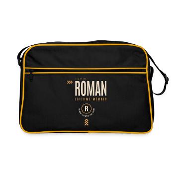 Roman Personalized Name - Funny Roman - Retro Bag - black/gold - Front