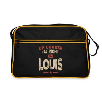 Louis Name Funny Personalized Birthday Louis - Retro Bag - black/gold - Front