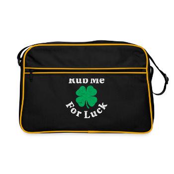 Rub Me For Luck Funny Irish St Patricks Day - Retro Bag - black/gold - Front