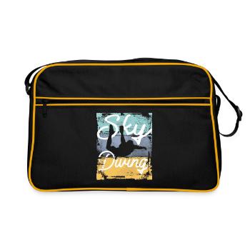 Vintage Freefall Thrill Skydiving - Retro Bag - black/gold - Front