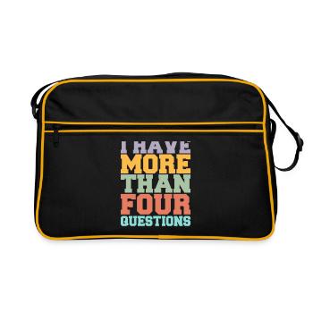 J’ai plus de quatre questions - Sarcastic Design - Sac Retro - noir/or - Devant