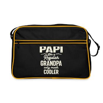 Papi comme un grand-père ordinaire, seulement plus cool - père - Sac Retro - noir/or - Devant