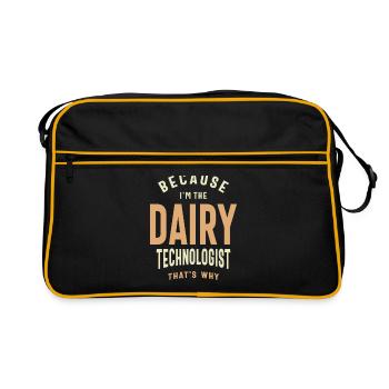 Molkereitechnologe - weil ich meine Molke kenne - Retro Tasche - Schwarz/Gold - Vorne