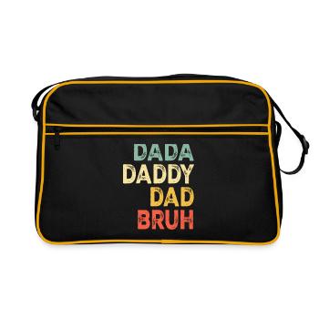 Dada Daddy Dad Bruh - Vintage Design Father's Day - Retro Bag - black/gold - Front