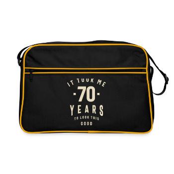 70 Years of Timeless Style - 70th Birthday - Retro Bag - black/gold - Front