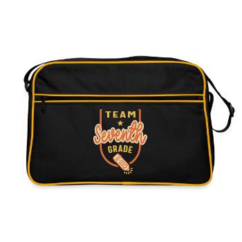 Team Seventh Grade Teacher Student Back to School - Retro Bag - black/gold - Front