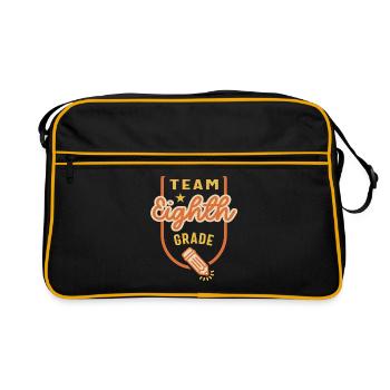 Team Eighth Grade Teacher Student Back to School - Retro Bag - black/gold - Front