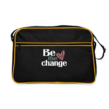 Be The Change - Inspirational - Retro Bag - black/gold - Front