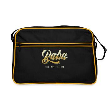 Baba Man Myth Legend Funny Dad Grandpa - Retro Bag - black/gold - Front