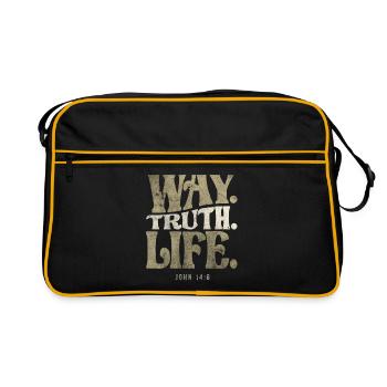 Way Truth Life - John 14:6 Bible Verse Christian - Retro Bag - black/gold - Front