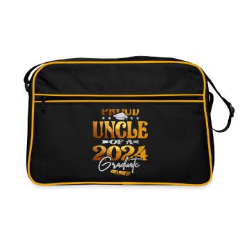 Proud Uncle of a 2024 Graduate Class of 2024 - Retro Bag - black/gold - Front