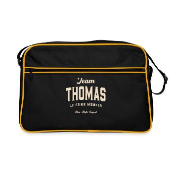 Team Thomas Lifetime Member Name Thomas - Retro Bag - black/gold - Front