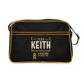 Team Keith Lifetime Member Funny Name Keith - Retro Bag - black/gold - Front