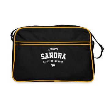 Équipe Sandra Membre à vie Drôle de prénom Sandra - Sac Retro - noir/or - Devant