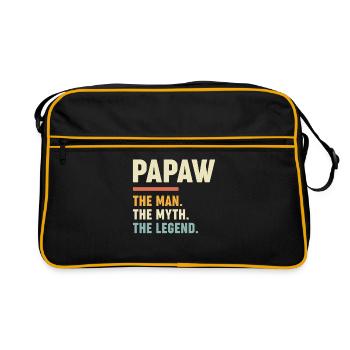Papaw Der Mann Der Mythos Die Legende - Retro Tasche - Schwarz/Gold - Vorne