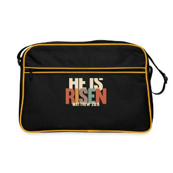 Il est ressuscité - Matthieu 28:6 - Sac Retro - noir/or - Devant