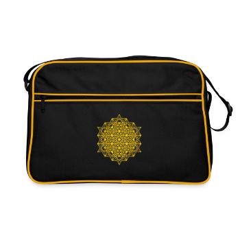 Cube de métatron étendu - Sac Retro - noir/or - Devant