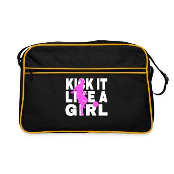 Football femmes Football féminin Proverbe - Sac Retro - noir/or - Devant