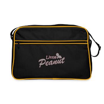 Petite Cacahuète. Nouveau bébé. * MEILLEUR VENDEUR * Garçon. Fille - Sac Retro - noir/or - Devant