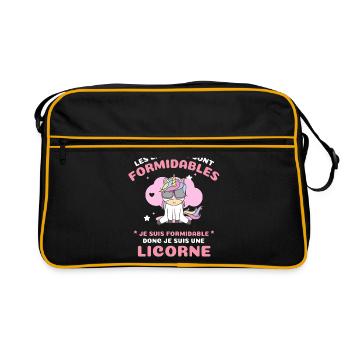 Les licornes sont formidables je suis une licorne - Sac Retro - noir/or - Devant