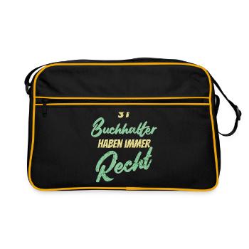 §1 Buchhalter haben immer Recht - Retro Tasche - Schwarz/Gold - Vorne