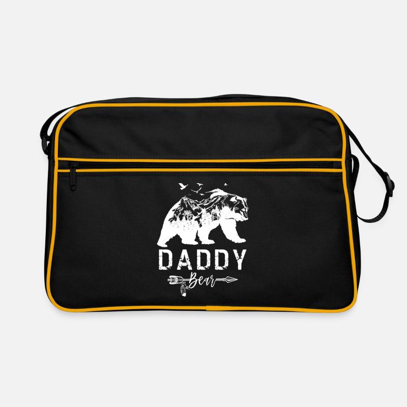 Papa Bär - Retro Tasche - Schwarz/Gold