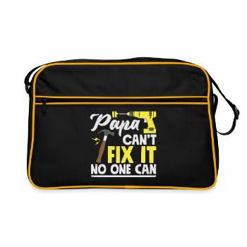 If Papa Can't Fix it no one can vatertag geschenk - Retro Tasche - Schwarz/Gold - Vorne
