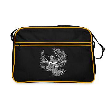 Frieden - Retro Tasche - Schwarz/Gold - Vorne