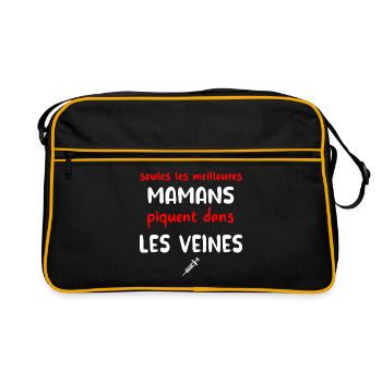 seules les meilleures mamans piquentdansles veines - Sac Retro - noir/or - Devant